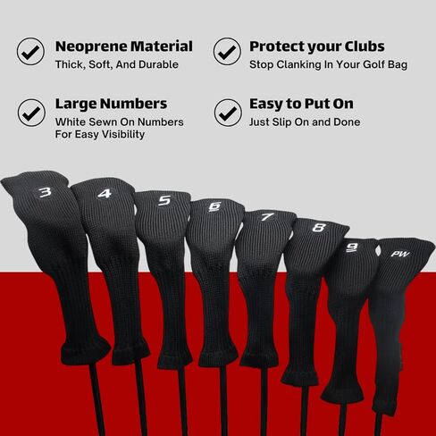 Right Handed Majek K5s Hybrid Set Regular Men's Standard Length with Jumbo Grips Includes 3-PW Clubs with Black Hybrid Headcovers and Black Majek Golf Hat in Saudi Arabia