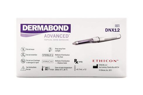 Ethicon DNX12 Dermabond Advanced Topical Skin Adhesive, 0.7 mL Ampule of High-Viscosity Skin Adhesive, Medical Supplies in Kuwait
