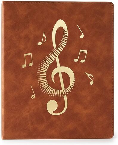 ،ملف الموسيقى الورقية ،جلد ،20 ورقة غير عاكسة/40 صفحة ،للكتابة ،ملف ذو 4 حلقات (بني) in Kuwait