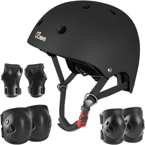 JBM Kids Bike Helmet with Kids Knee Pads and Elbow Pads Set - Adjustable Helmet for Kid Protective Gear Set for Roller Skates Cycling BMX Bike Skateboard Inline Skates Scooter in Kuwait
