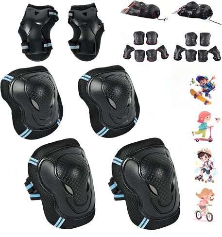 Kids Knee and Elbow Pads Set - Adjustable Protective Gear with Wrist Guard for Skating, Scooter, Bike, Skateboard – Toddler Youth Safety Pads in Saudi Arabia