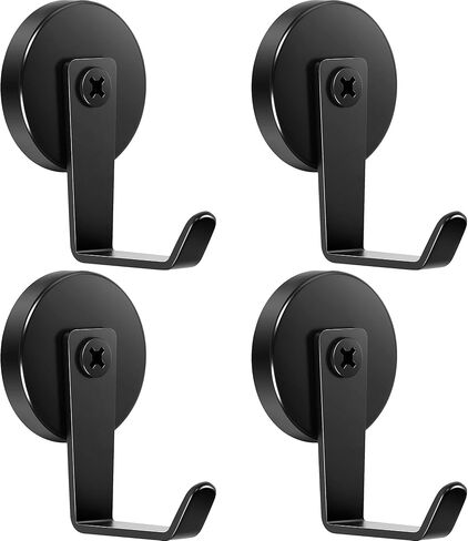 Neosmuk Magnetic Hooks,170lb Heavy Duty Magnet Wreath Hanger,Steel-Tube Base,No-Drill Door Hook, L-Cruise Cabin Door Hook,Black,2 Pack in Kuwait
