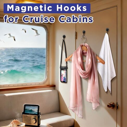40lbs+ Magnetic Hooks and Clips Set for Cruise Cabins, 12 Pack Cruise Magnetic Organizer for Hanging Clothes, Hats, Lanyards, Daily Schedules - Cruise Essentials, Magnetic Hanger for Classroom, Fridge in Saudi Arabia