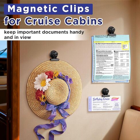 40lbs+ Magnetic Hooks and Clips Set for Cruise Cabins, 12 Pack Cruise Magnetic Organizer for Hanging Clothes, Hats, Lanyards, Daily Schedules - Cruise Essentials, Magnetic Hanger for Classroom, Fridge in Saudi Arabia
