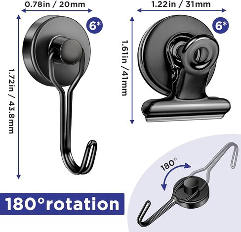 40lbs+ Magnetic Hooks and Clips Set for Cruise Cabins, 12 Pack Cruise Magnetic Organizer for Hanging Clothes, Hats, Lanyards, Daily Schedules - Cruise Essentials, Magnetic Hanger for Classroom, Fridge in Saudi Arabia