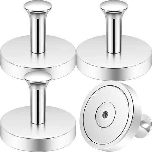 Neosmuk Magnetic Coat Hook,130lb+ Strong Extra Heavy Duty Magnet Hooks,Magnetic Wreath Hanger/Holder for Metal Doors,Purse,Towel,Stocking,Cruise Cabin,Silver,2 Pack in Saudi Arabia