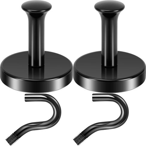 Neosmuk Magnetic Coat Hook,130lb+ Strong Extra Heavy Duty Magnet Hooks,Magnetic Wreath Hanger/Holder for Metal Doors,Purse,Towel,Stocking,Cruise Cabin,Silver,2 Pack in Saudi Arabia