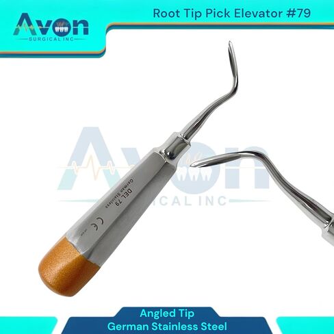 Set of 3 Apical Root Pick Elevators, Angled & Straight, Left & Right | #78, #79, #80 | Dental Root Tooth Extracting Elevators with Hollow Handle, Single Ended in Saudi Arabia