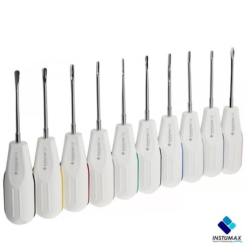 مجموعة من 10 مقابض بيضاء اللون لمصاعد خلع الأسنان، أدوات استخلاص جذور الأسنان، مجموعة من 10 مقابض بيضاء اللون in Kuwait