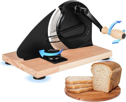 Classic Manual Bread Slicer,Manual Bread Slicer,Classic Hand Crank Home Bread Slicer,Manual Bread Slicer With Hand Crank,Manual Bread Slicer For Homemade Bread,Manual Rotary Bread Slicer (black) in Kuwait