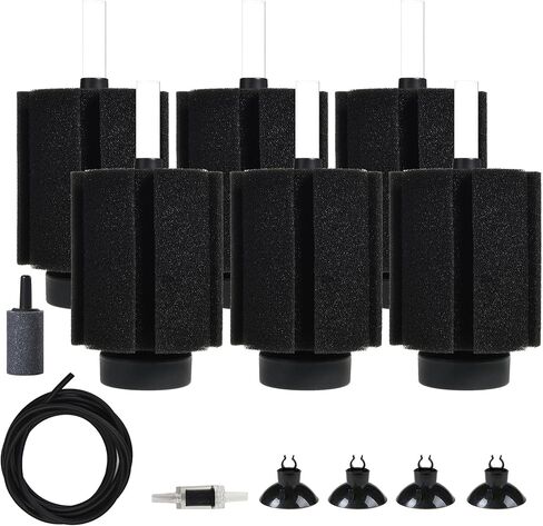 ALEGI Aquarium Sponge Filter 20 Gallon,Quiet Sponge Filter with Air Stone for Betta Fry Shrimp and Small Fish (1 pcs) in Kuwait