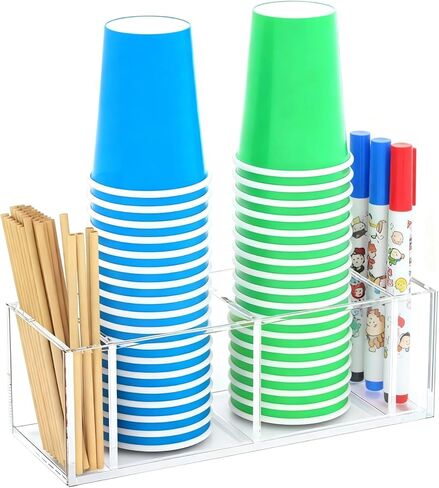 Acrylic Cup Dispenser, 4 Slot, Pen Included in Saudi Arabia