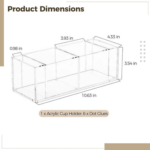 Acrylic Cup Dispenser, 4 Slot, Pen Included in Saudi Arabia