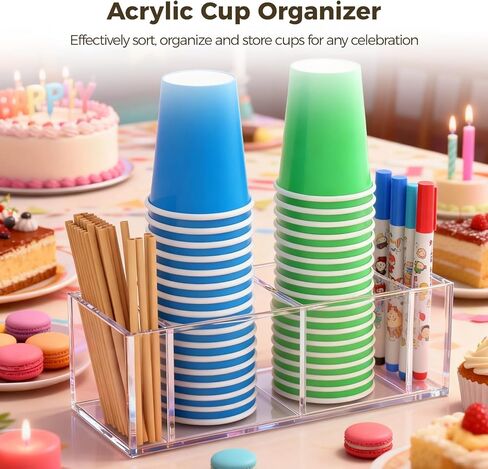 Acrylic Cup Dispenser, 4 Slot, Pen Included in Saudi Arabia