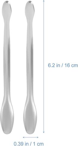 10 قطعة من ملاعق أخذ العينات من الفولاذ المقاوم للصدأ، مجارف قياس مختبرية مزدوجة الرأس 16 سم، ملاعق صغيرة رفيعة لأخذ عينات الطب واستخدام التجارب in Kuwait