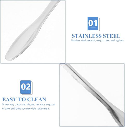 10 قطعة من ملاعق أخذ العينات من الفولاذ المقاوم للصدأ، مجارف قياس مختبرية مزدوجة الرأس 16 سم، ملاعق صغيرة رفيعة لأخذ عينات الطب واستخدام التجارب in Kuwait