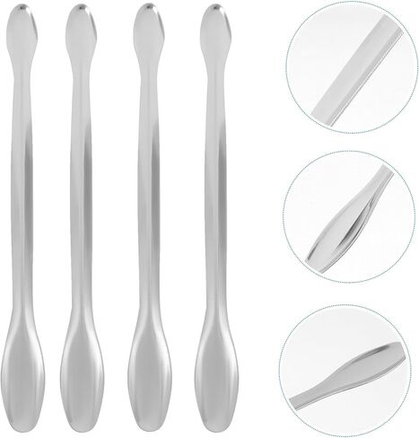 10 قطعة من ملاعق أخذ العينات من الفولاذ المقاوم للصدأ، مجارف قياس مختبرية مزدوجة الرأس 16 سم، ملاعق صغيرة رفيعة لأخذ عينات الطب واستخدام التجارب in Kuwait