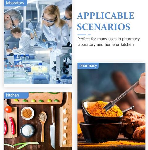 10 قطع من ملاعق المختبر المصنوعة من الفولاذ المقاوم للصدأ من ديديساون 16 سم، ملاعق قياس صغيرة سميكة مزدوجة الأطراف لأخذ عينات المسحوق والاستخدام التجريبي in Kuwait