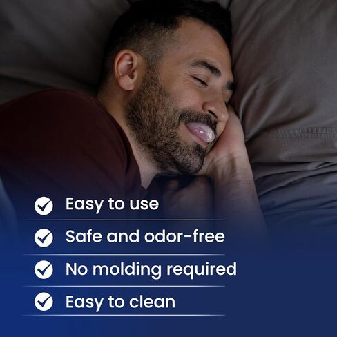 Tongue Stabilizing Device Mouthpiece - Reusable, BPA-Free Anti Snore Solution & Comfortable Tongue Retainer to Reduce Snoring for Better Sleep, Fits Men & Women(White) in Kuwait