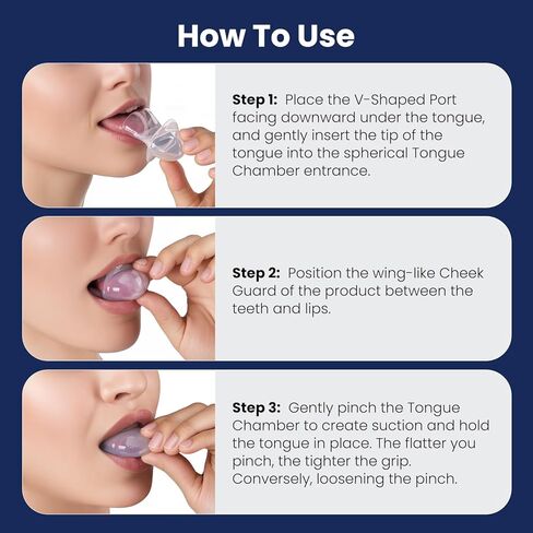 Tongue Stabilizing Device Mouthpiece - Reusable, BPA-Free Anti Snore Solution & Comfortable Tongue Retainer to Reduce Snoring for Better Sleep, Fits Men & Women(White) in Kuwait