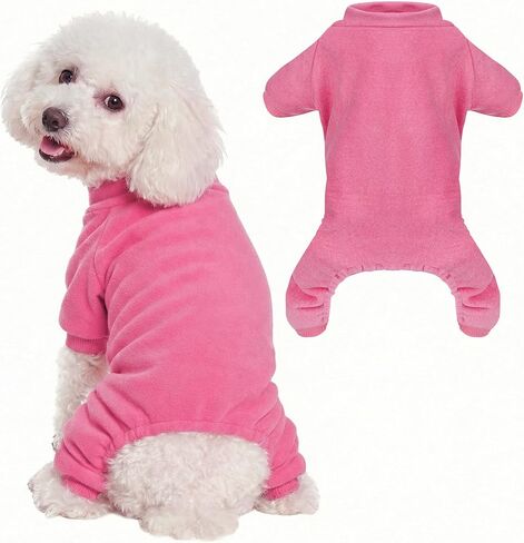 choyaxo Velvet Dog Pajamas Stretchy Pet Clothes Puppy Jumpsuit Solid Color Cat Clothes for Small Pet Dog and Cat (Black, Small) in Saudi Arabia
