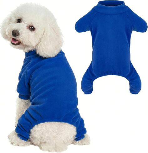 choyaxo Velvet Dog Pajamas Stretchy Pet Clothes Puppy Jumpsuit Solid Color Cat Clothes for Small Pet Dog and Cat (Black, Small) in Saudi Arabia