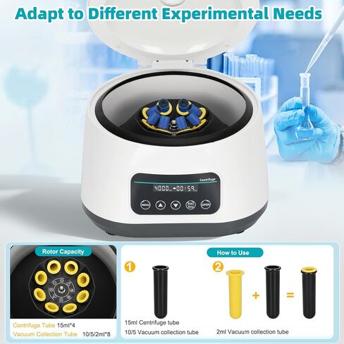جهاز الطرد المركزي Lab PRP Benchtop، جهاز طرد مركزي رقمي لسطح المكتب 8x2 مل/5 مل/10 مل/4 × 15 مل، أنابيب اختبار السعة، مؤقت 30 ثانية - 60 دقيقة، سرعة رقمية 500-4000 دورة في الدقيقة، Max1717xg RCF لتطبيقات المختبر المختلفة in Kuwait