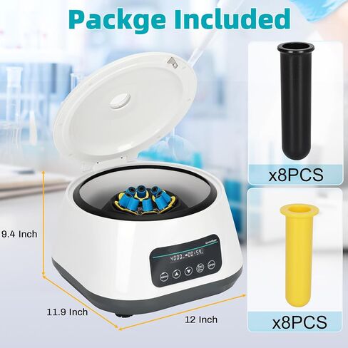 جهاز الطرد المركزي Lab PRP Benchtop، جهاز طرد مركزي رقمي لسطح المكتب 8x2 مل/5 مل/10 مل/4 × 15 مل، أنابيب اختبار السعة، مؤقت 30 ثانية - 60 دقيقة، سرعة رقمية 500-4000 دورة في الدقيقة، Max1717xg RCF لتطبيقات المختبر المختلفة in Kuwait