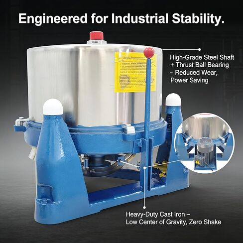 55LBs Industrial Centrifugal Dehydrator 960rpm Stainless Steel Solid-Liquid Separator for Biomass Oil Extraction, Metal Parts Drying, Textile & Hardware Dehydration 220V-3PH in Kuwait