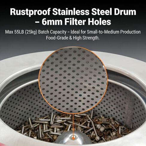 55LBs Industrial Centrifugal Dehydrator 960rpm Stainless Steel Solid-Liquid Separator for Biomass Oil Extraction, Metal Parts Drying, Textile & Hardware Dehydration 220V-3PH in Kuwait