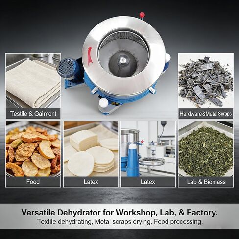 55LBs Industrial Centrifugal Dehydrator 960rpm Stainless Steel Solid-Liquid Separator for Biomass Oil Extraction, Metal Parts Drying, Textile & Hardware Dehydration 220V-3PH in Kuwait
