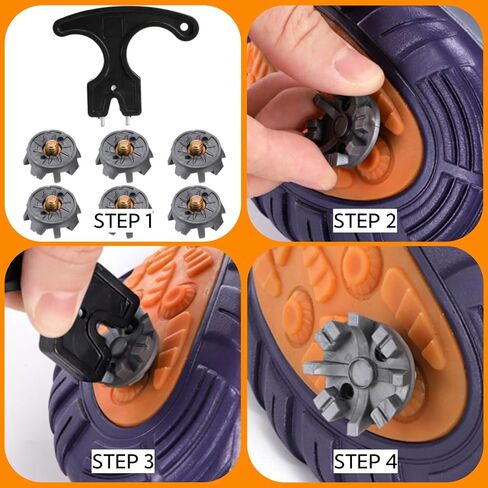 51 Piece Golf Spikes, Golf Cleats Replacement with Cleat Spanner, Metal Thread Screw 6 mm Soft Pins Stud for Lawn Cricket Shoes Players in Saudi Arabia
