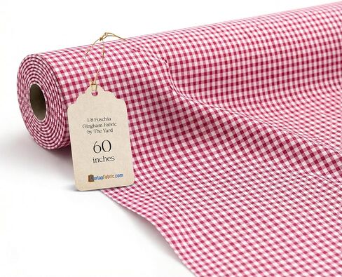 1/8 Inch Red Gingham Fabric by The Yard – 60" Wide Poly Cotton Blend, Small Checkered Material for Sewing, Quilting, Crafts, Tablecloths, Clothing in Kuwait