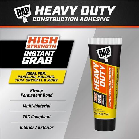 DAP Heavy Duty Construction Adhesive, White, 3 oz (7079800160) in Saudi Arabia