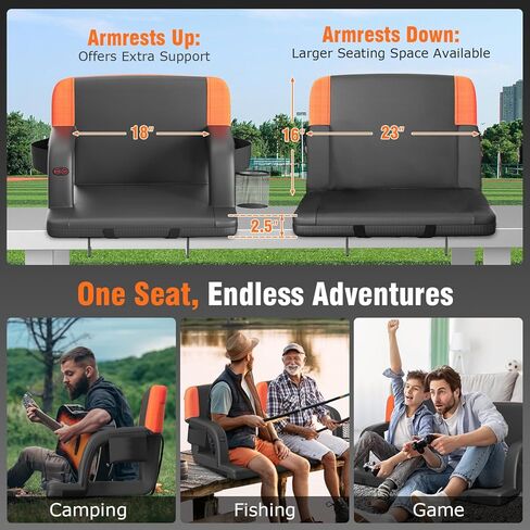 مقاعد استاد سوتيك المُدفأة على الوجهين للمدرجات مع دعم الظهر، مقعد مبيض مُدفأ محمول مع مسند للظهر، 3 مستويات للحرارة، 5 جيوب - مثالية للملاعب والأحداث الخارجية in Kuwait
