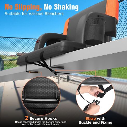 مقاعد استاد سوتيك المُدفأة على الوجهين للمدرجات مع دعم الظهر، مقعد مبيض مُدفأ محمول مع مسند للظهر، 3 مستويات للحرارة، 5 جيوب - مثالية للملاعب والأحداث الخارجية in Kuwait