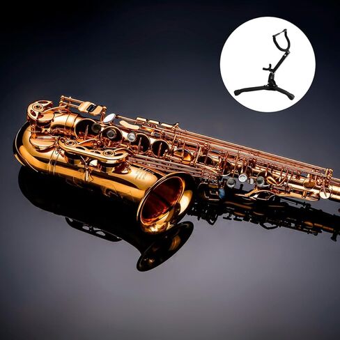 GALPADA Foldable Alto Tenor Saxophone Stand Black Sax Ground Tripod Holder Portable Saxophone Display Rack for Musical Instruments in Saudi Arabia