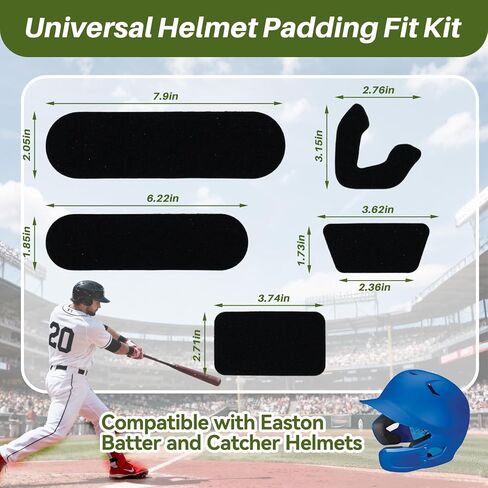 Helmet Padding Set Replacement Pads Compatible with Easton Batting and Catchers Helmets, 0.79" Thickened Pads for Baseball and Softball Players Safe Training in Kuwait