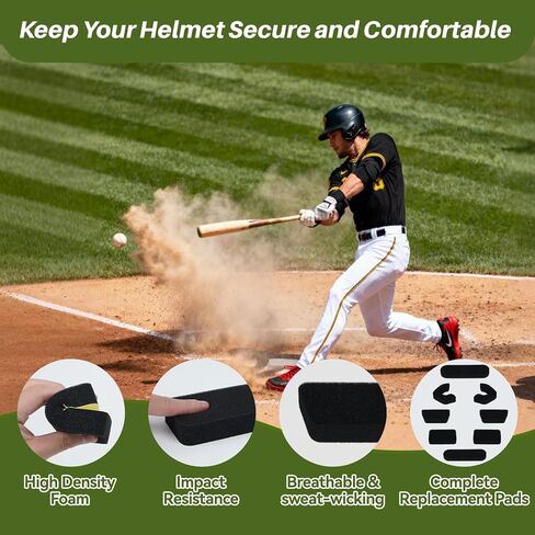Helmet Padding Set Replacement Pads Compatible with Easton Batting and Catchers Helmets, 0.79" Thickened Pads for Baseball and Softball Players Safe Training in Kuwait