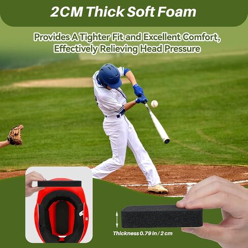 Helmet Padding Set Replacement Pads Compatible with Easton Batting and Catchers Helmets, 0.79" Thickened Pads for Baseball and Softball Players Safe Training in Kuwait