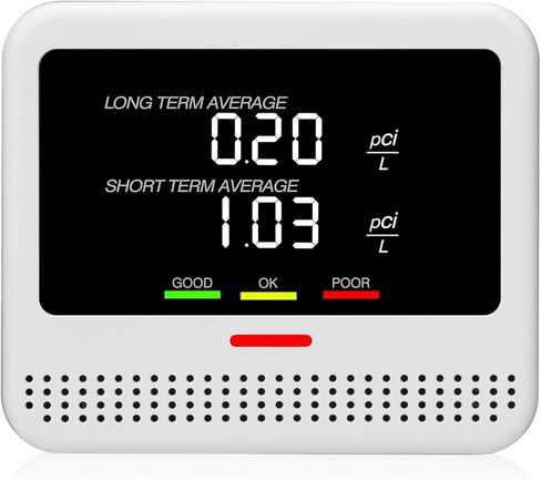 كاشف الرادون الرقمي - جهاز سطح المكتب سهل الاستخدام مع شاشة LCD عالية الدقة، عمر البطارية 2-3 سنوات عند الشحن لمدة 6 ساعات، عمر المستشعر 10 سنوات، مثالي لقراءة دقيقة لـ pCi/L في المنزل والمكتب in Kuwait