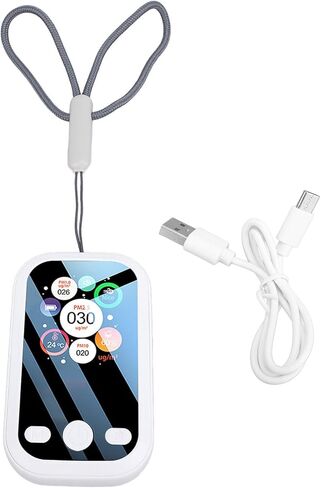 Pwshymi Mini Portable High Accuracy Digital Air Quality Meter Detector for Home Travel Indoor LCD Display Detects PM2.5 PM10 PM1.0 Humidity for Health Enthusiasts ABS Material (White) in Saudi Arabia