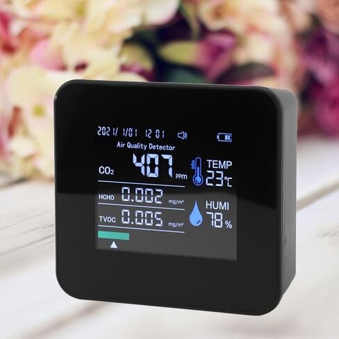 جهاز مراقبة جودة الهواء الداخلي 9 في 1، جهاز مراقبة جودة الهواء المحمول في الوقت الفعلي لثاني أكسيد الكربون ودرجة الحرارة والرطوبة والمزيد، جهاز قياس جودة الهواء للمكتب المنزلي in Kuwait