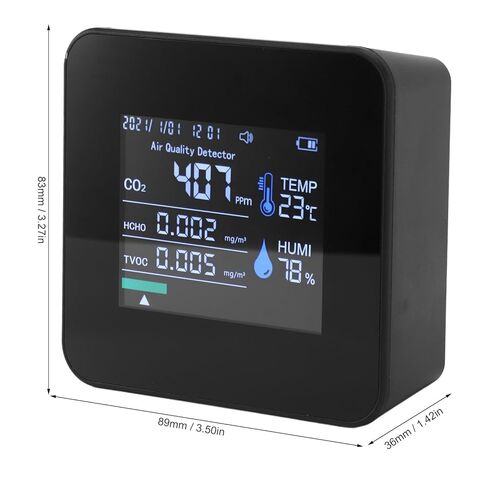 جهاز مراقبة جودة الهواء الداخلي 9 في 1، جهاز مراقبة جودة الهواء المحمول في الوقت الفعلي لثاني أكسيد الكربون ودرجة الحرارة والرطوبة والمزيد، جهاز قياس جودة الهواء للمكتب المنزلي in Kuwait
