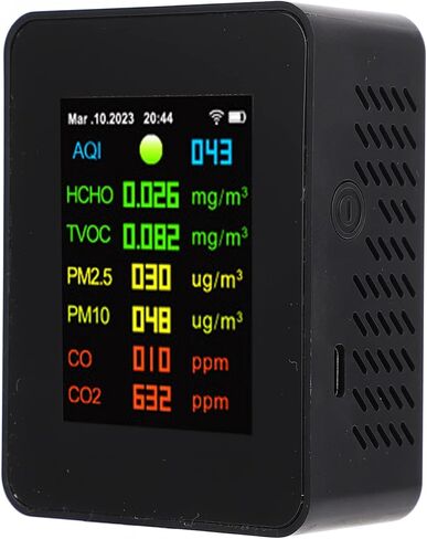 Air Quality Monitor, 9 in 1 Multifunctional LCD Digital Display CO2 Detector, Intelligent Air Semiconductor Sensor for Homes, Kitchens, Bedrooms in Saudi Arabia