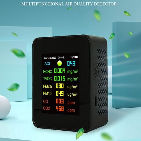 Air Quality Monitor, 9 in 1 Multifunctional LCD Digital Display CO2 Detector, Intelligent Air Semiconductor Sensor for Homes, Kitchens, Bedrooms in Saudi Arabia