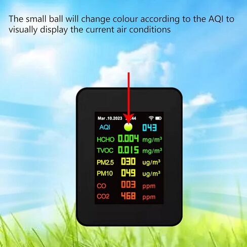 Air Quality Monitor, 9 in 1 Multifunctional LCD Digital Display CO2 Detector, Intelligent Air Semiconductor Sensor for Homes, Kitchens, Bedrooms in Saudi Arabia