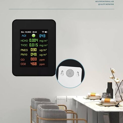 Air Quality Monitor, 9 in 1 Multifunctional LCD Digital Display CO2 Detector, Intelligent Air Semiconductor Sensor for Homes, Kitchens, Bedrooms in Saudi Arabia