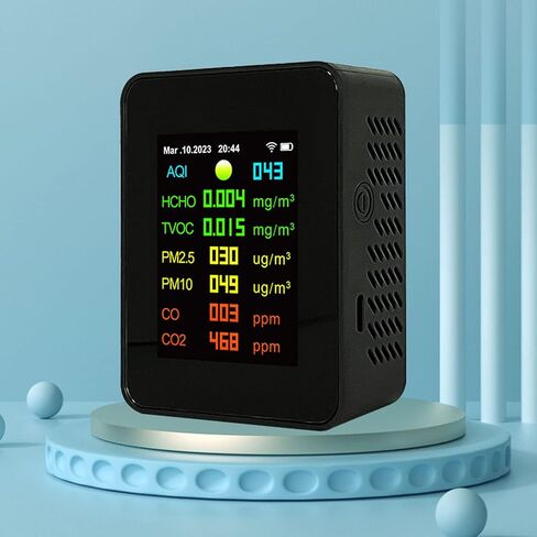 Air Quality Monitor, 9 in 1 Multifunctional LCD Digital Display CO2 Detector, Intelligent Air Semiconductor Sensor for Homes, Kitchens, Bedrooms in Saudi Arabia