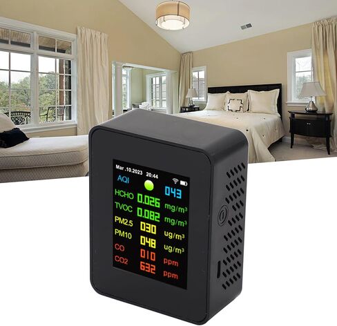 Air Quality Monitor, 9 in 1 Multifunctional LCD Digital Display CO2 Detector, Intelligent Air Semiconductor Sensor for Homes, Kitchens, Bedrooms in Saudi Arabia